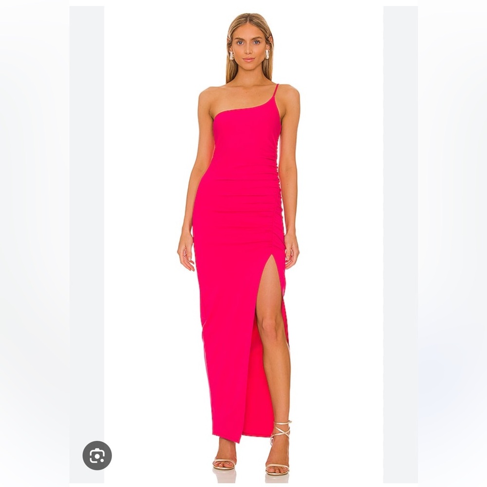 Lovers and Friends Nami Hot Pink One Shoulder Maxi Dress New